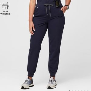 Navy FIGS Scrub Joggers - High Waisted, Tall